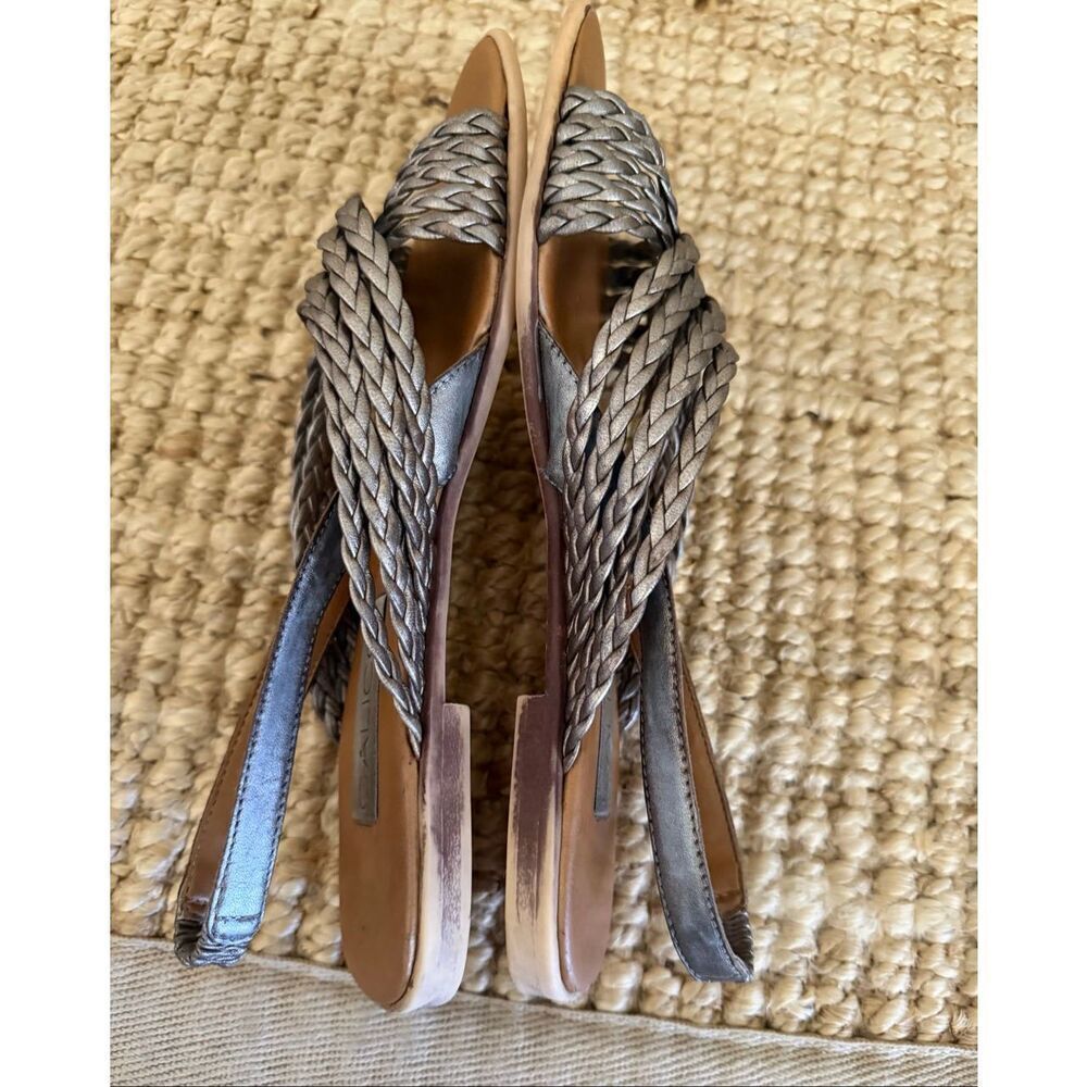 Calico Metallic Woven Leather Slingback Sandals Women’s Size (укажи свой) Square - Picture 4 of 7